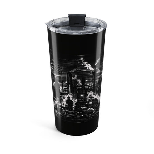 20oz Industrial Steel Tumbler — HLW Factory Scene Insulated Travel Cup